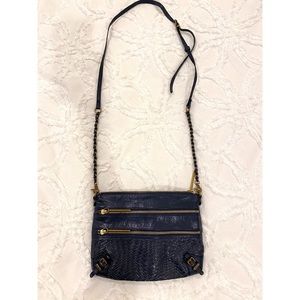 Elliott Luca Mari Navy Double Zipper Crossbody